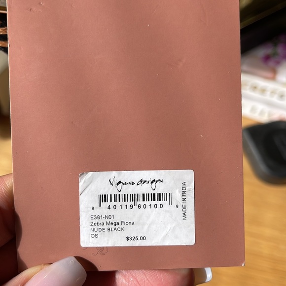 Mignonne Gavingan zebra mega pierced earrings silvertone Fiona - Picture 3 of 6